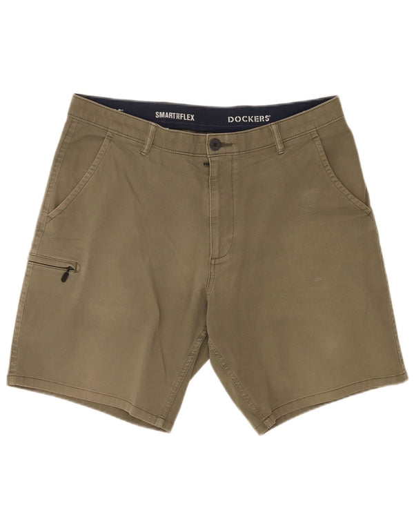 Dockers Pantalones cortos tipo cargo para hombre W34 Large Khaki Cotton