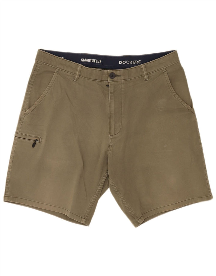 Dockers Pantalones cortos tipo cargo para hombre W34 Large Khaki Cotton