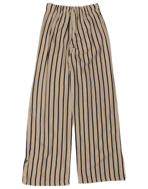 Zara Pantalones Casuales De Pernera Ancha para Niñas 13-14 Años W22 L27 Rayas Beige