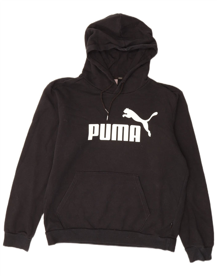 PUMA Jersey con capucha gráfica para hombre Algodón negro mediano