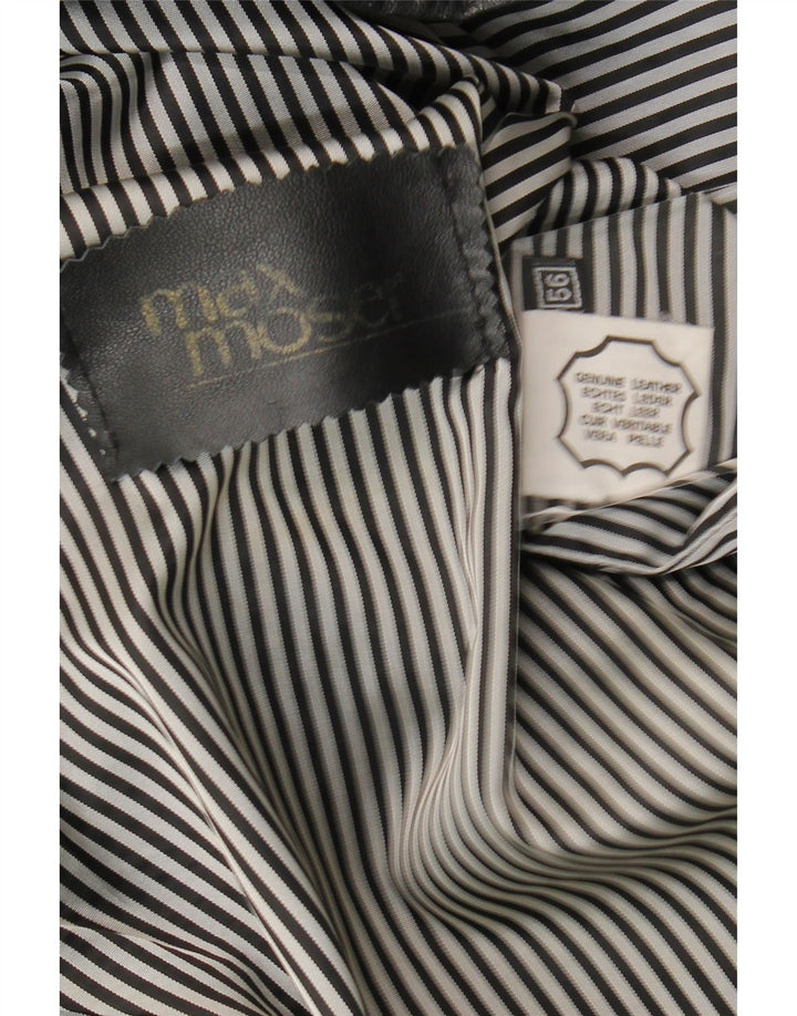 Max Moser Chaqueta de cuero para mujer EU 56 6XL Cuero negro