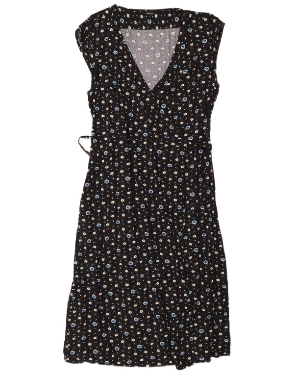 J. Crew Vestido cruzado sin mangas mercantil para mujer UK 46 Grande Negro Floral