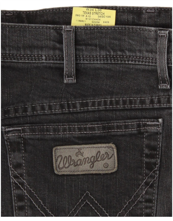 Wrangler Vaqueros rectos elásticos Texas para hombre W34 L31 Algodón gris