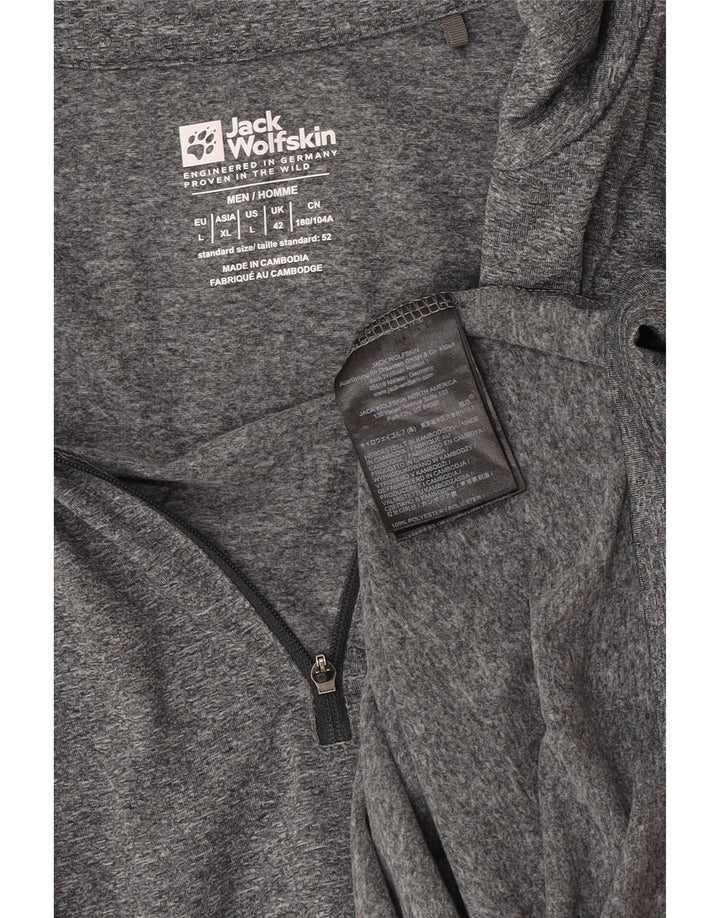 Jack Wolfskin - Chándal para hombre con cremallera y cuello, talla 42, color gris