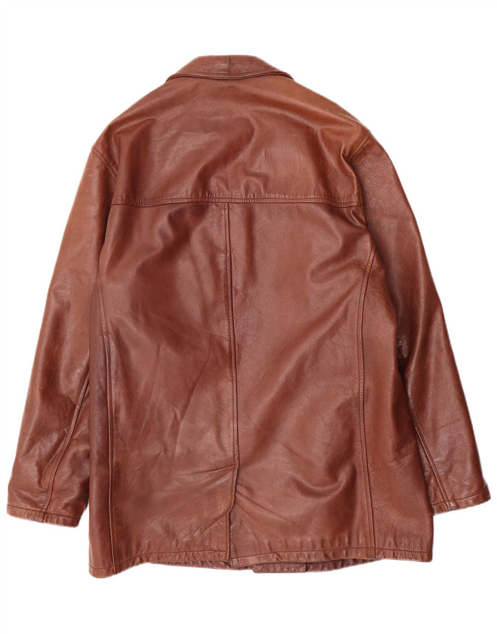 Vintage chaqueta de cuero para hombre Reino Unido 38 cuero marrón medio