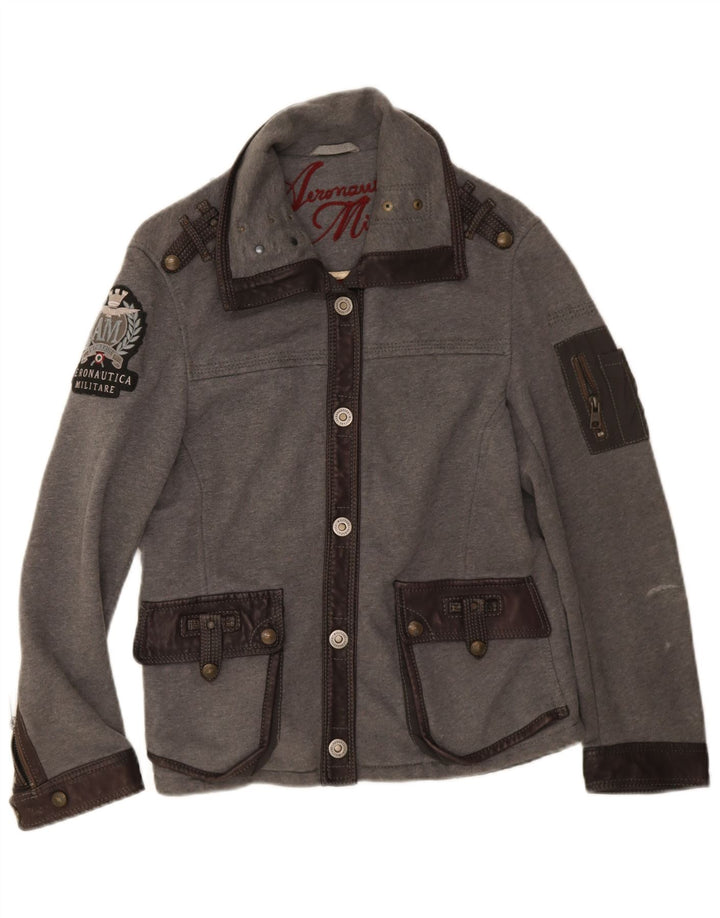 Aeronautica Militare Chaqueta utilitaria para mujer IT 44 Gris medio Colorblock