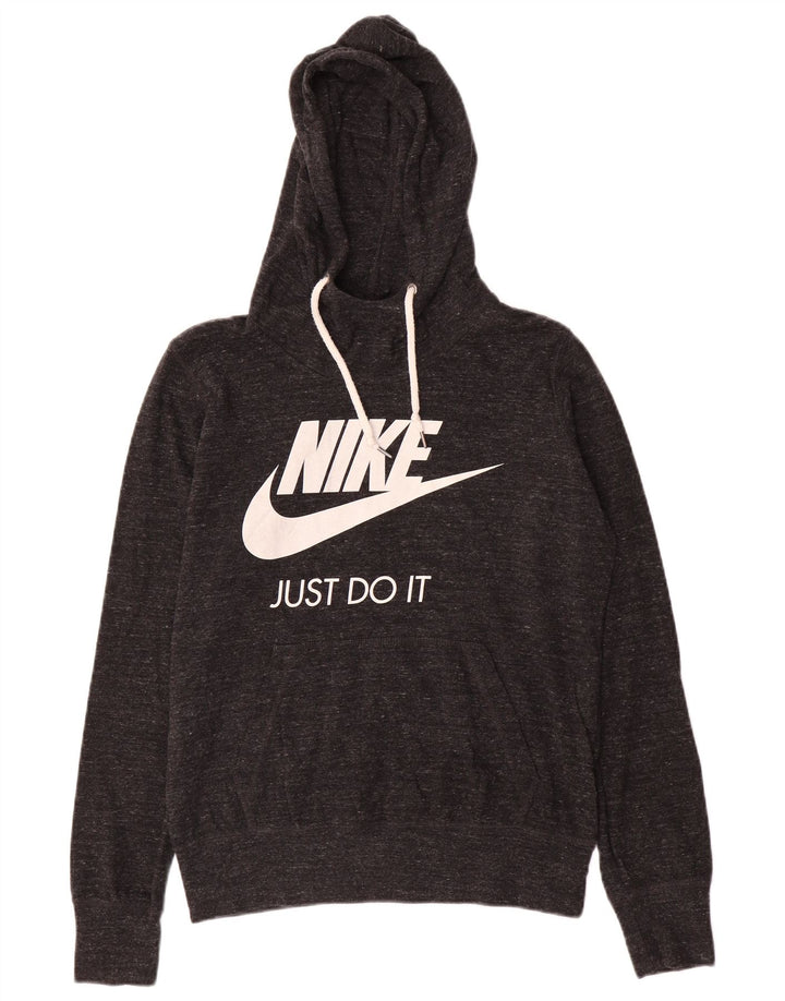 NIKE Sudadera con capucha gráfica para mujer UK 40 Algodón moteado gris medio