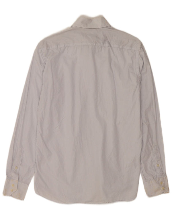 Camisa Massimo Dutti Hombre Casual Fit Algodón Rayas Azul Medio