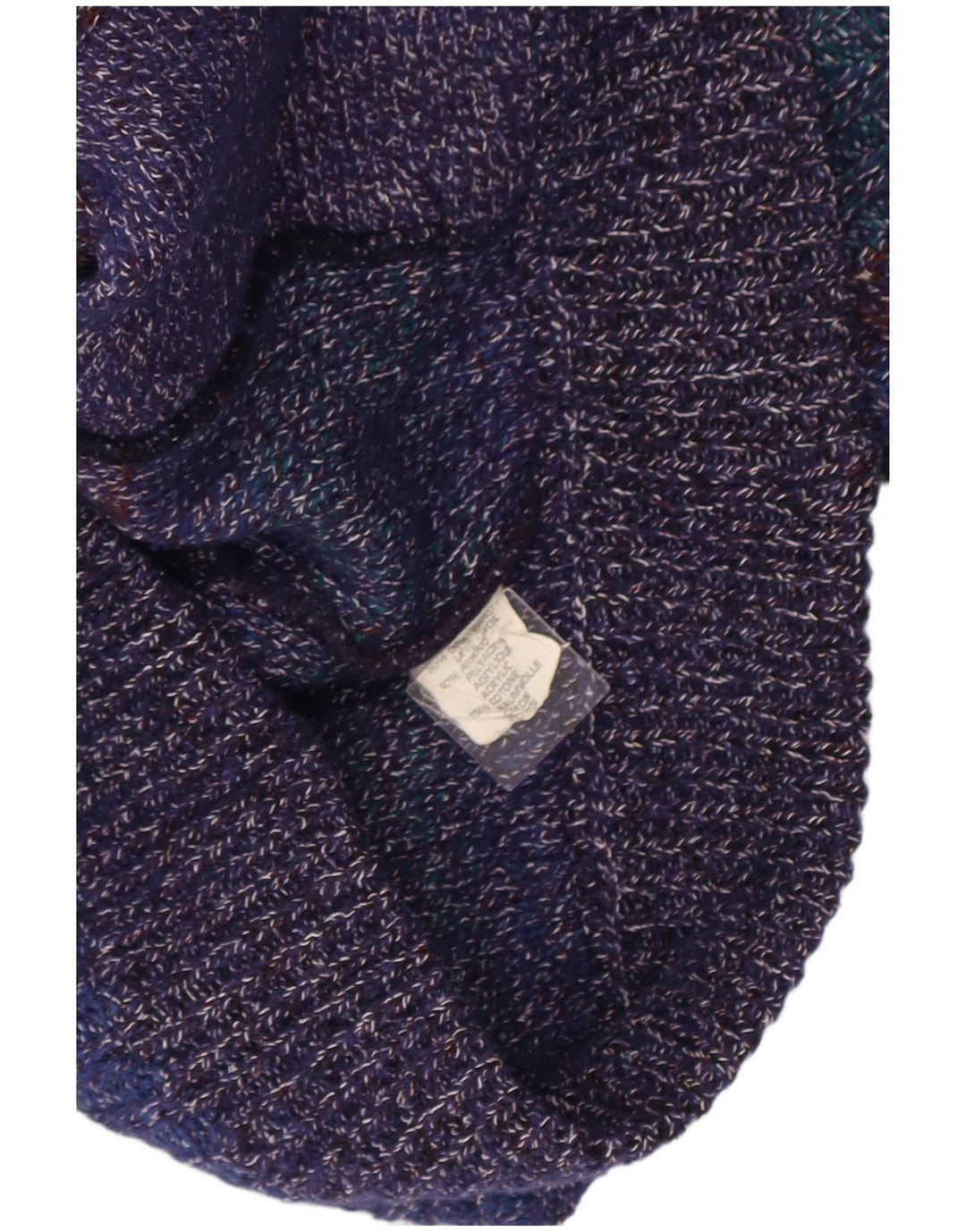 Vintage hombres Cardigan suéter IT 52 gran lana moteada multicolor