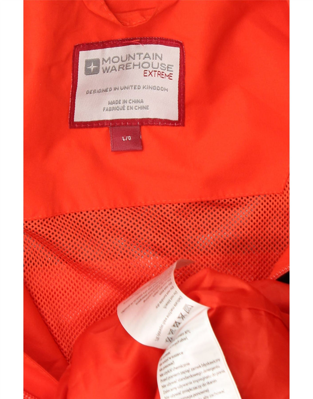 MOUNTAIN WAREHOUSE Chaqueta impermeable con capucha para hombre UK 40 Large Naranja Colorblock