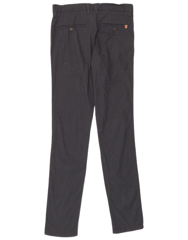 Zara Mens Slim Casual Trousers EU 38 Small W30 L34 Navy Blue Cotton