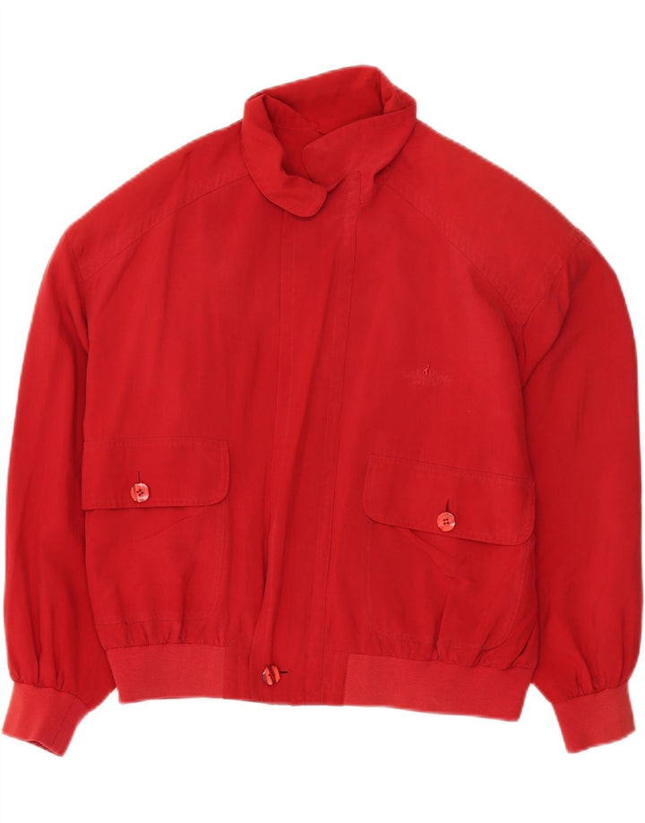 JOCKEY Chaqueta Bomber para Hombre UK 38 Mediana Seda Roja