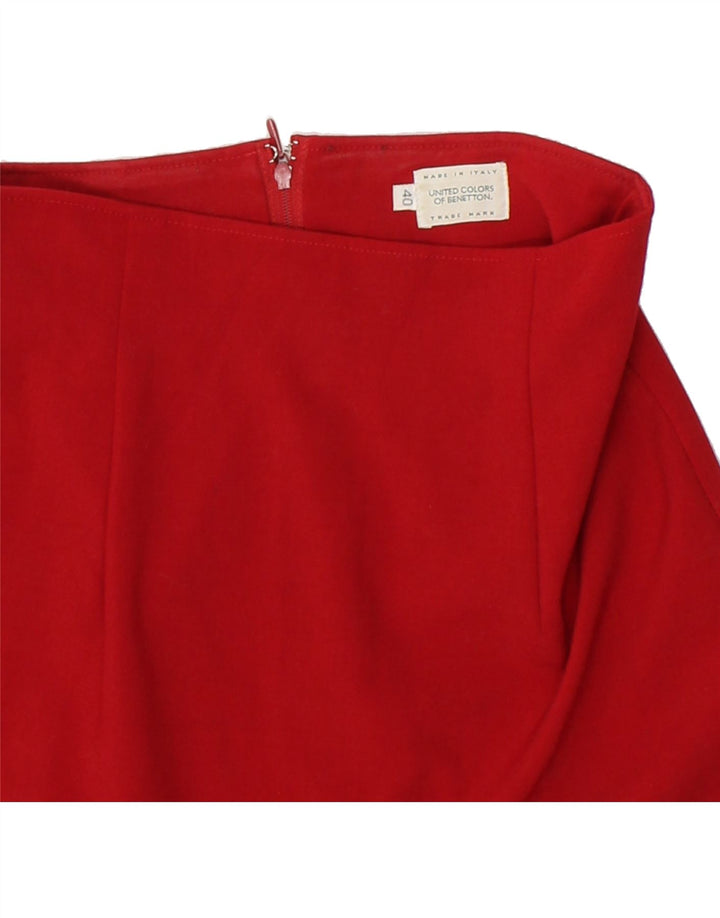 BENETTON Womens Pencil Skirt IT 40 Small W24 Red Polyester Vintage Benetton and Second-Hand Benetton from Messina Hembry 