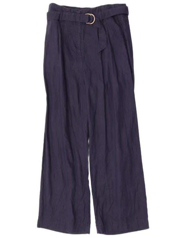 Marks & Spencer Pantalones casuales de cintura alta para mujer UK 44 Large W32 L32 Azul marino