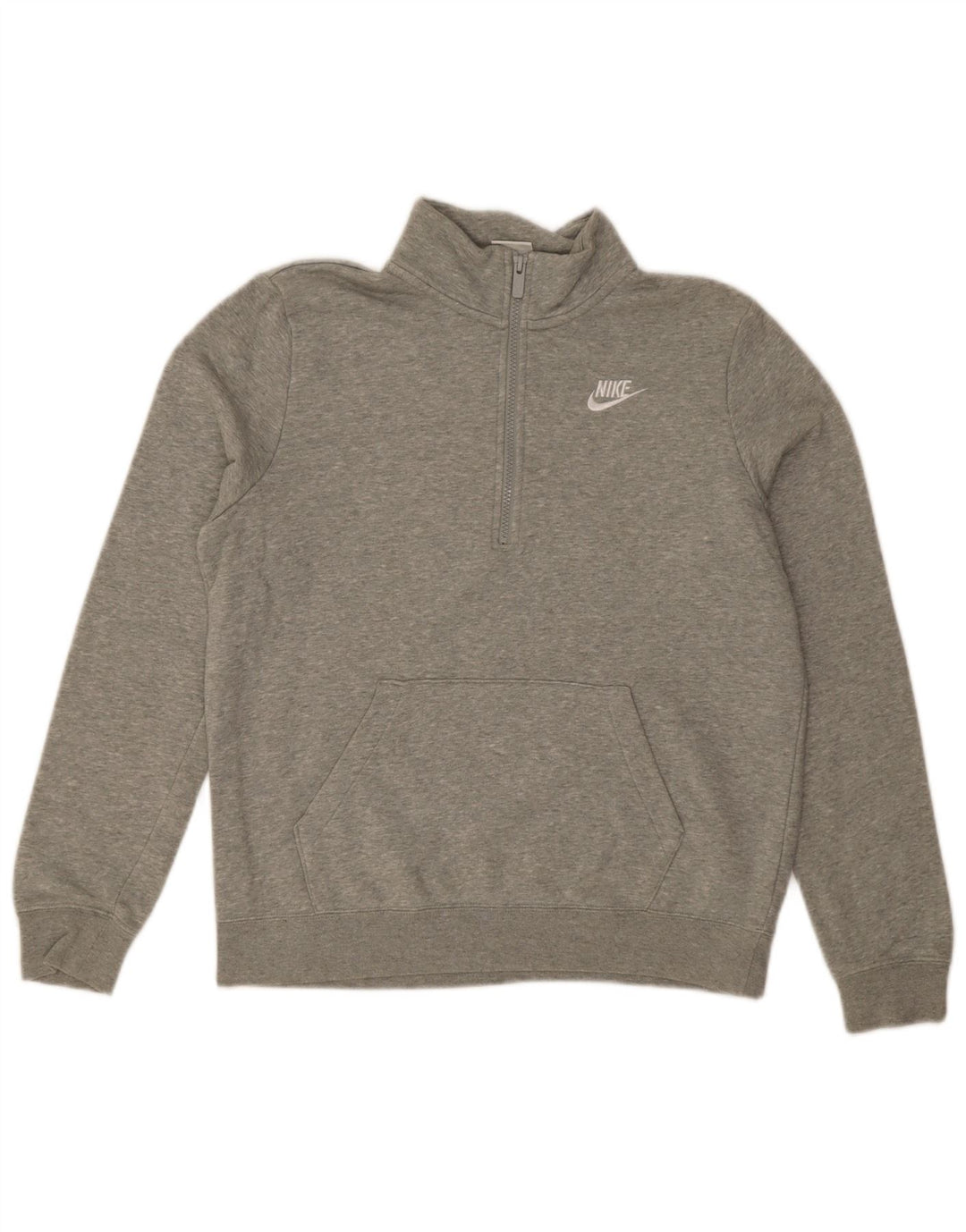 Nike Sudadera extragrande con cuello y cremallera para mujer UK 10 Small Grey Flecked