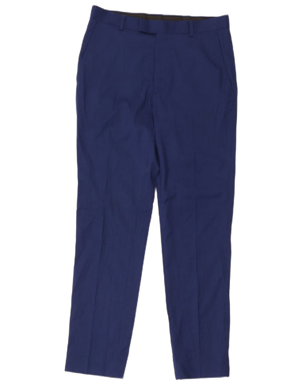 Marks & Spencer Pantalón de traje ajustado para hombre W30 L29 Viscosa azul marino