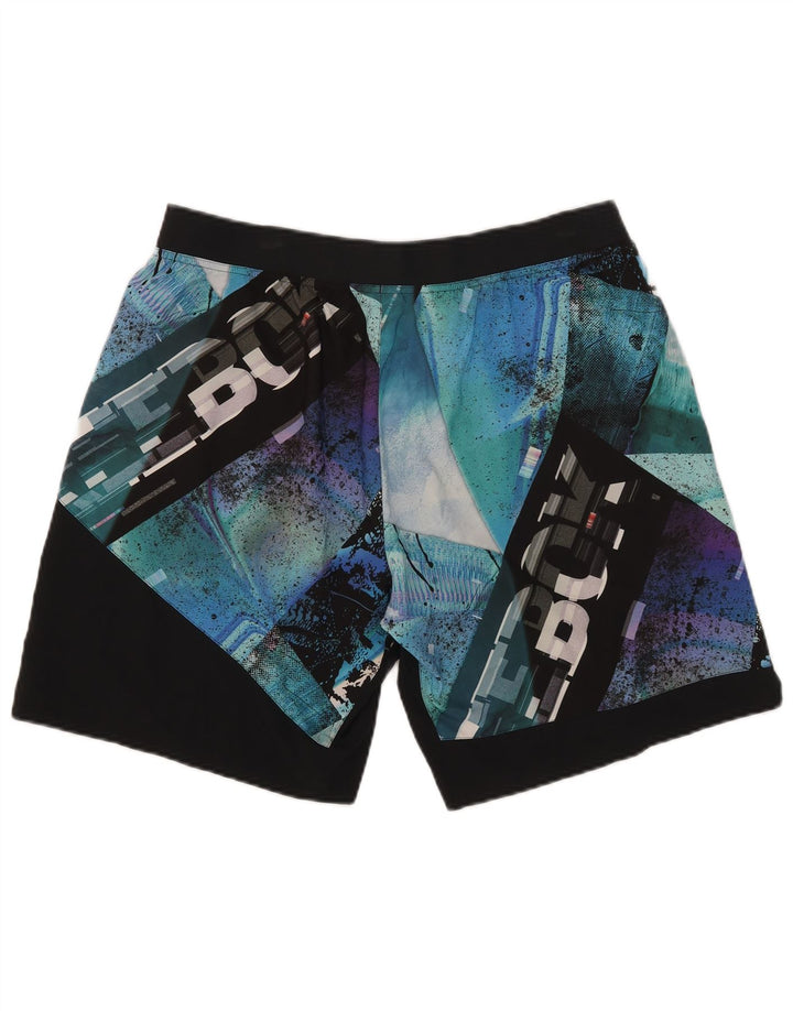 Reebok Bañador con estampado gráfico para hombre, poliéster color block azul grande