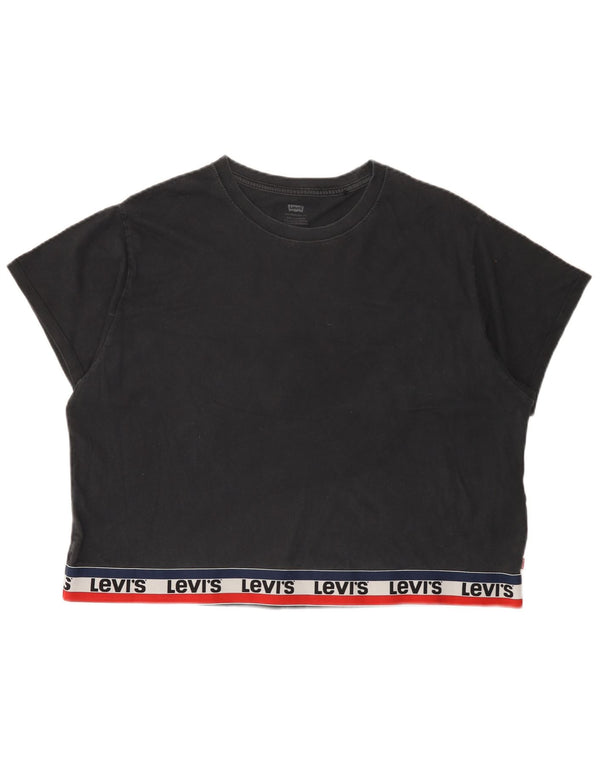 Levi's Camiseta corta extragrande con gráfico para mujer UK 46 Grande Algodón negro