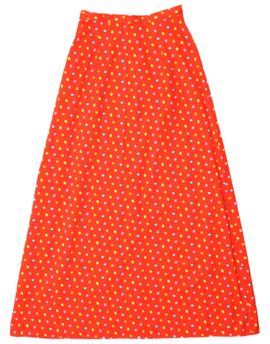 VINTAGE Maxi Falda Mujer W26 Pequeño Rojo Manchado