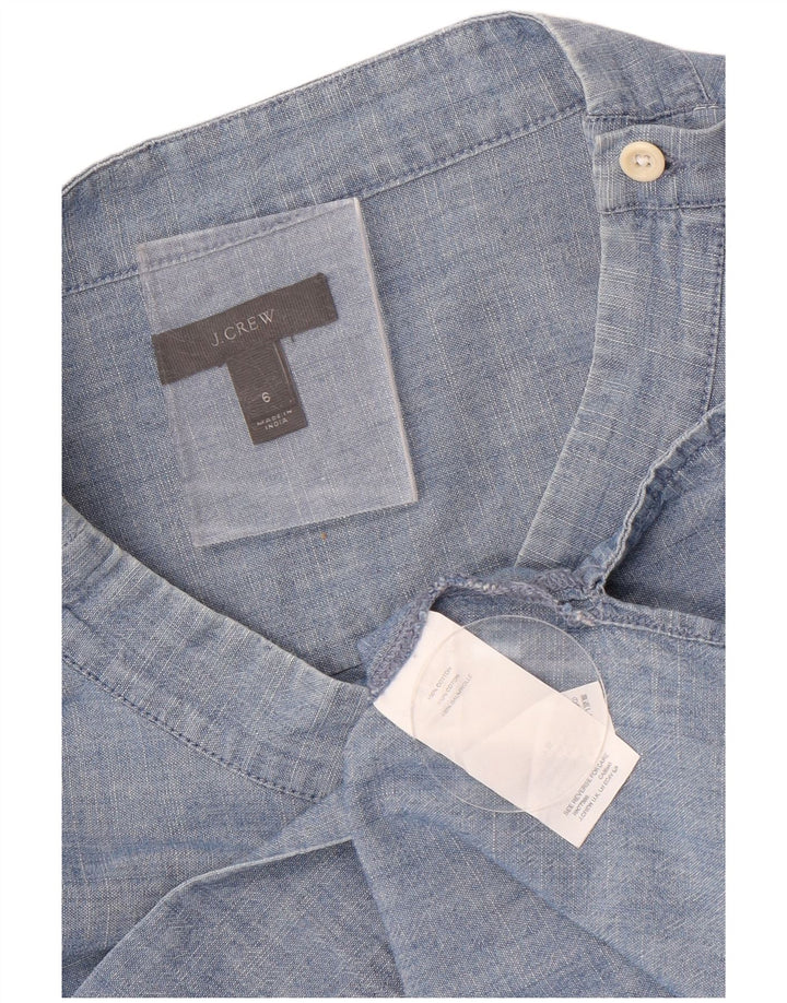 J. Crew Blusa de manga larga para mujer US 6 Algodón azul medio