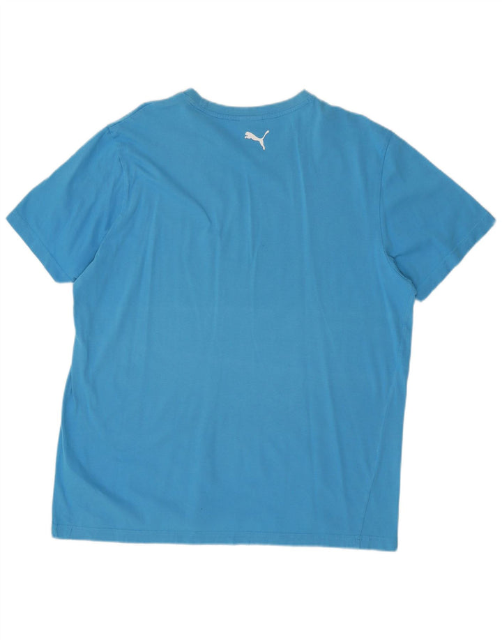 Puma Camiseta gráfica para hombre Top XL Algodón azul