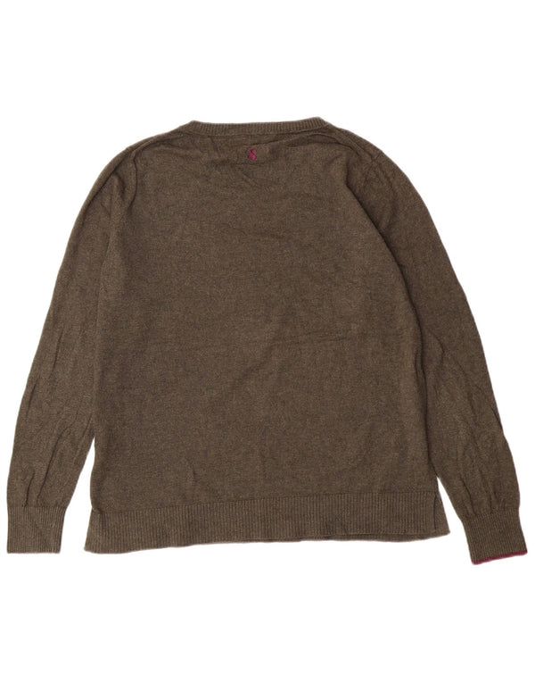 Joules Suéter gráfico con cuello redondo para mujer UK 12 Medium Khaki Cartoon