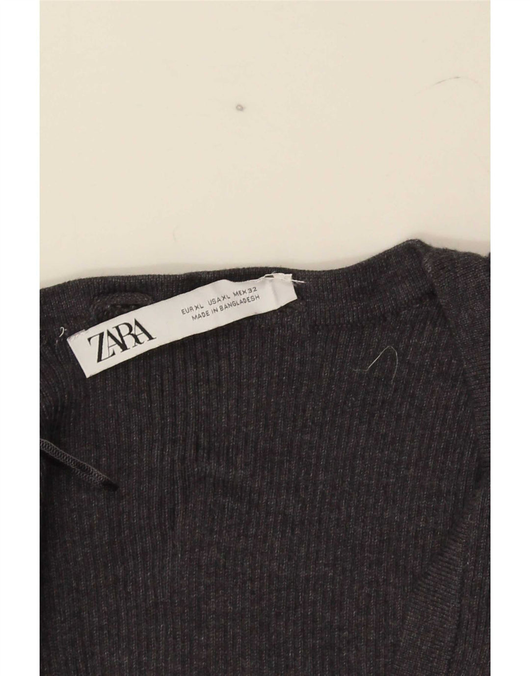 Zara Mujer Top Corto Sin Mangas ES 40 XL Gris