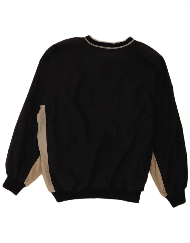 Nike Sudadera con gráfico y diseño tipo jersey para hombre, talla grande, poliéster color block negro