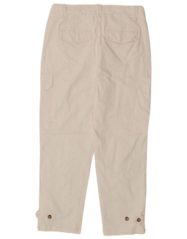 Marks & Spencer Pantalones cargo cónicos para mujer UK 40 Large W34 L28 Blanco
