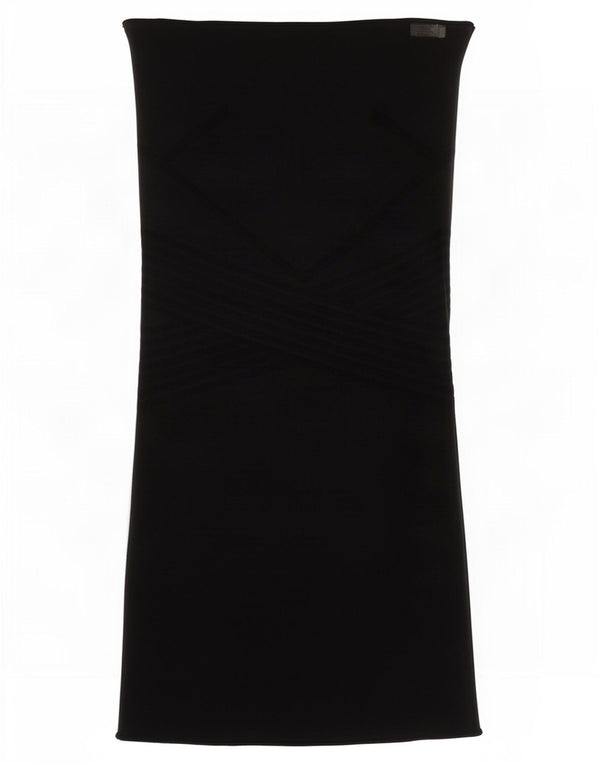 Zara Vestido con Hombros Descubiertos para Mujer UK 8 Small Viscosa Negra