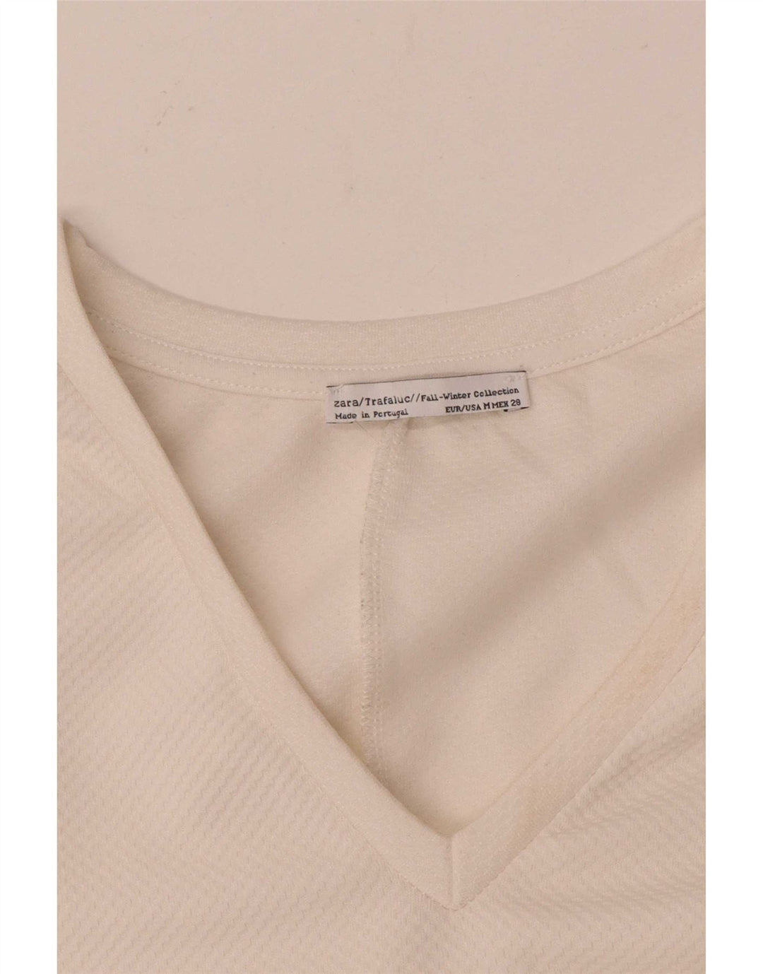 Zara Mujer Trafaluc Top Manga Larga UK 14 Medium Off White