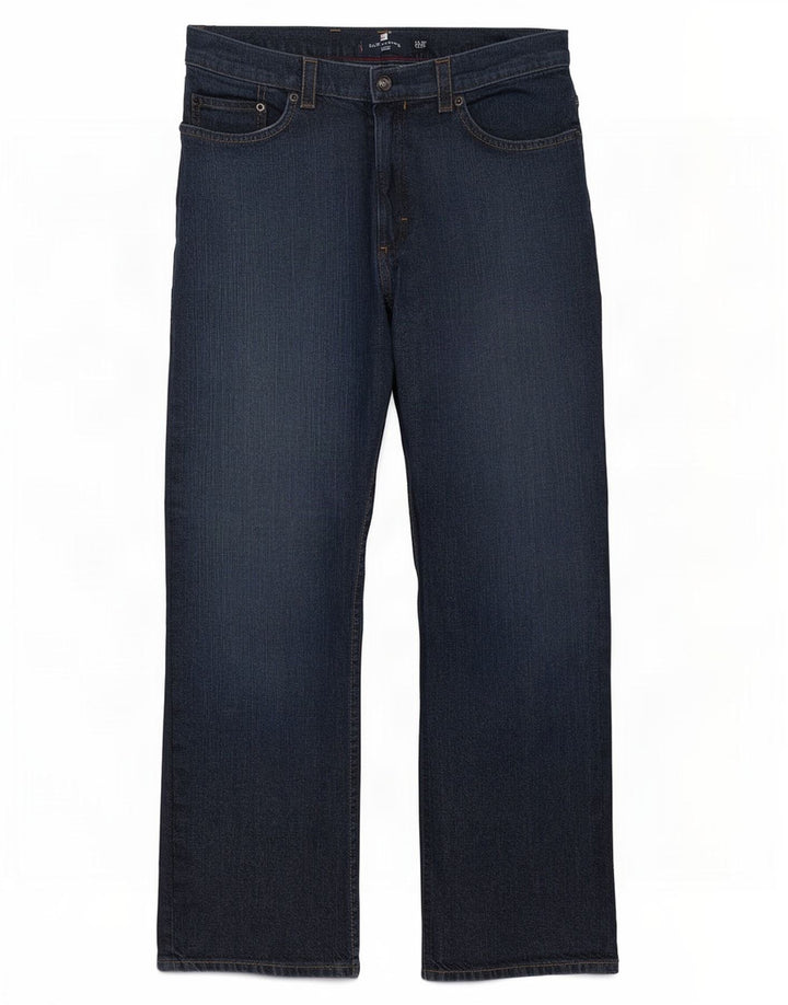 Marks & Spencer Jeans rectos azules Harbor para hombre W32 L29 Algodón azul marino