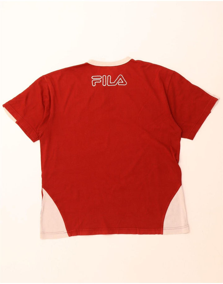 FILA Camiseta gráfica para hombre Top Medium Red Colourblock