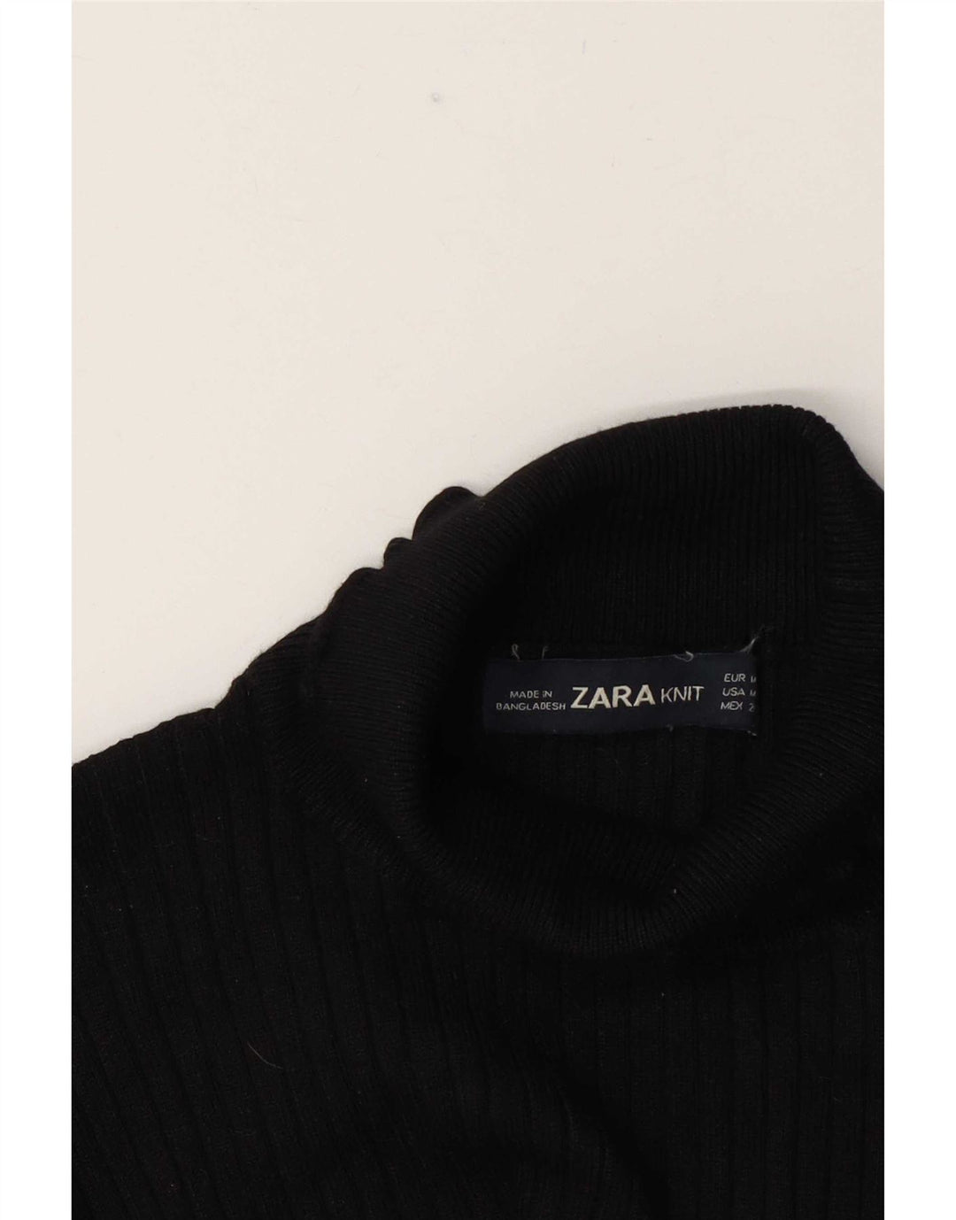 Zara Blusa con cuello vuelto para mujer UK 40 Medium Black