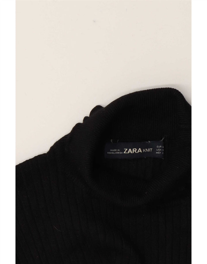 Zara Blusa con cuello vuelto para mujer UK 40 Medium Black