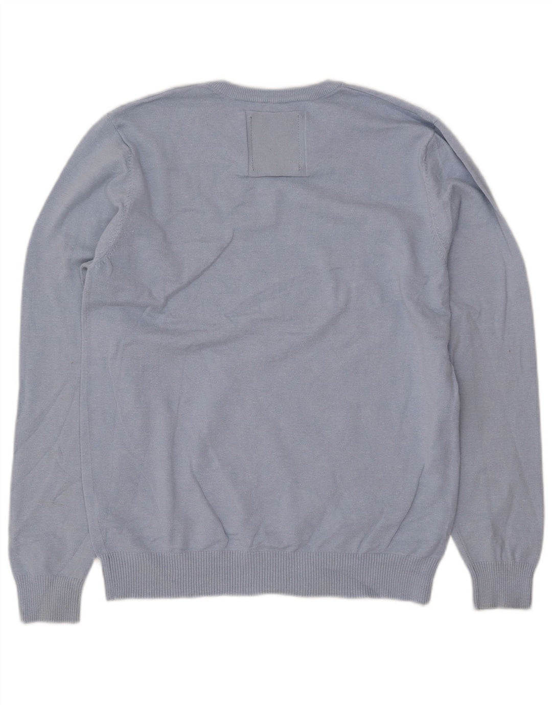 JACK & JONES Jersey con cuello en V para hombre, talla grande, acrílico azul