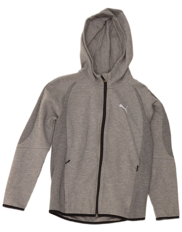 Puma Sudadera con capucha y cremallera para niños 11-12 años Algodón color block gris