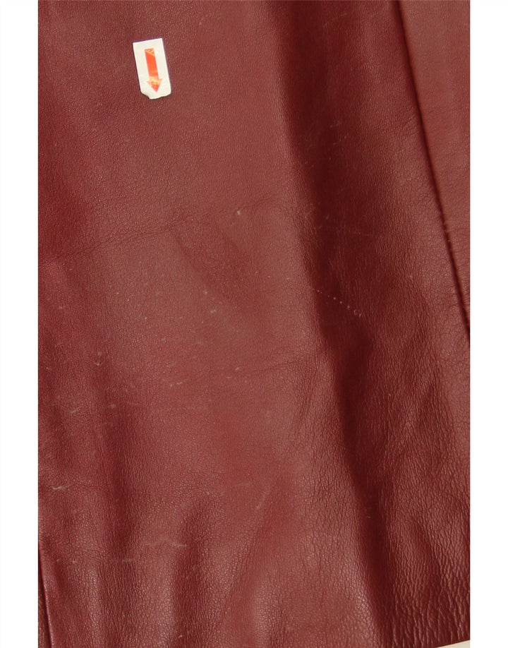 Conbipel Chaqueta Blazer de Cuero con 3 Botones para Mujer IT 46 Grande Cuero Burdeos