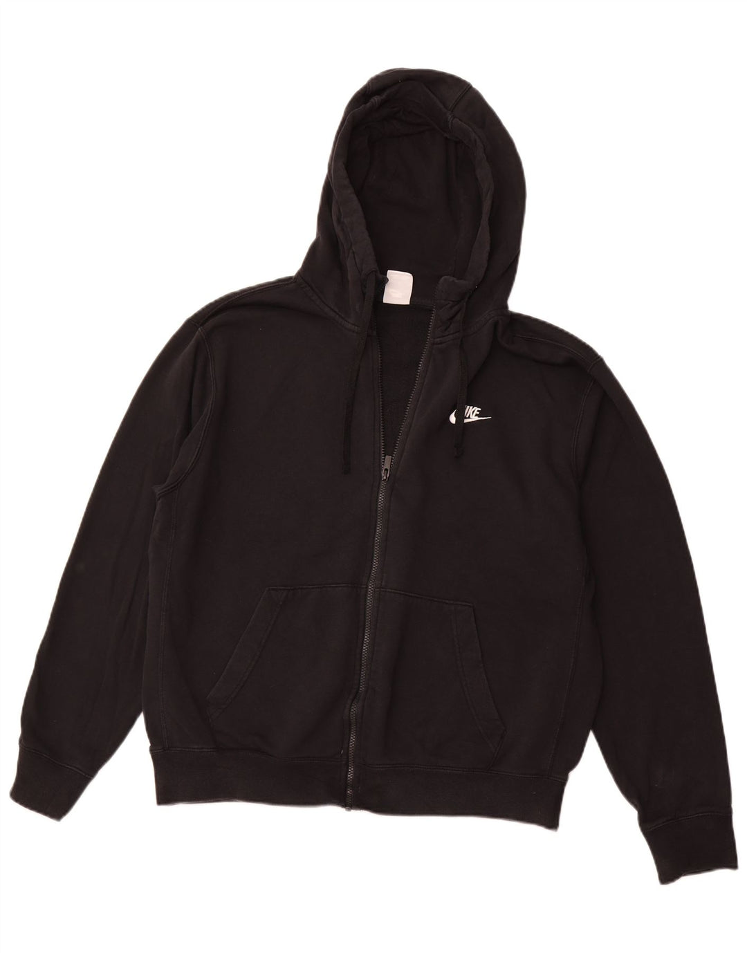 NIKE Sudadera con capucha y cremallera para hombre, talla grande, algodón negro