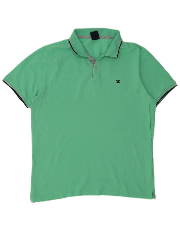 Champion Polo Para Hombre De Algodón A Rayas Verde Grande