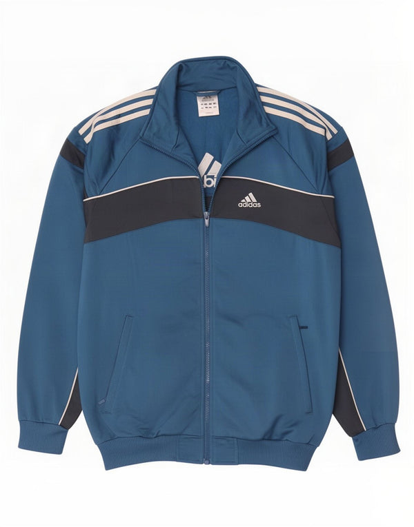 Adidas - Chaqueta de chándal gráfica para hombre, talla 38/40, color azul medio