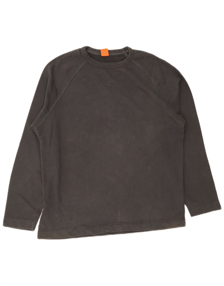 Hugo Boss Hombre Top gráfico manga larga algodón gris grande