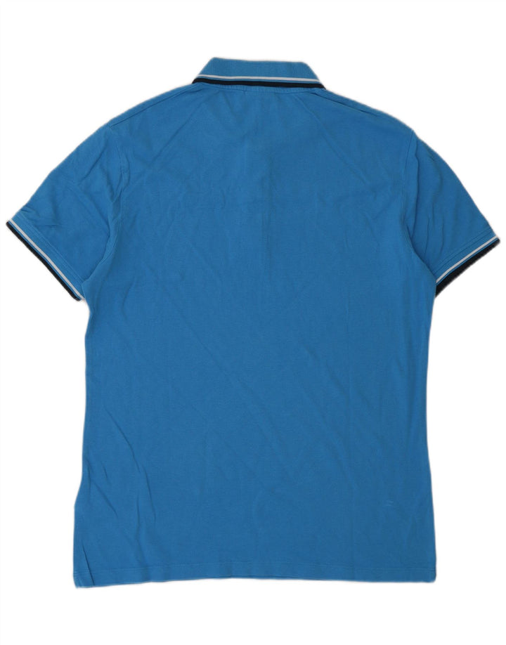 Polo Diadora Hombre Algodón Azul Medio