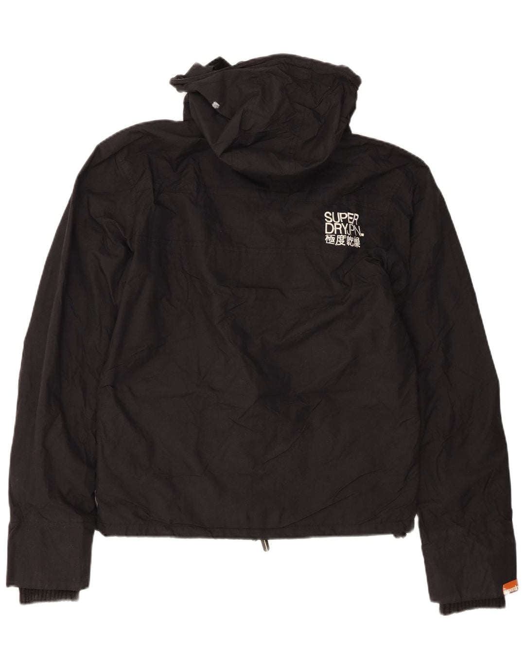 Superdry Chaqueta Cortavientos Con Capucha Gráfica Para Mujer UK 44 Medium Black Nylon
