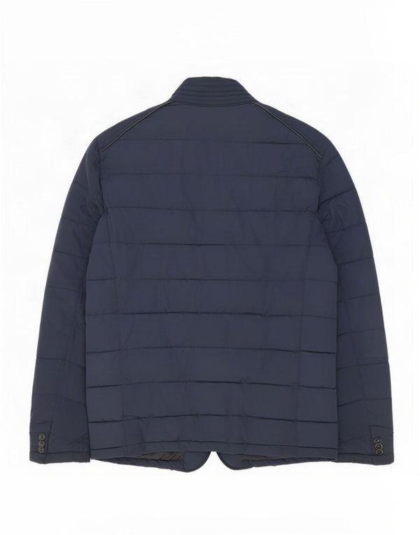 Zara Hombre Chaqueta Acolchada ES 38 Mediana Azul Marino Poliéster