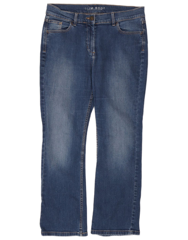 Marks & Spencer Vaqueros ajustados con corte de bota para mujer, talla 40, talla grande, W34 L28, algodón azul