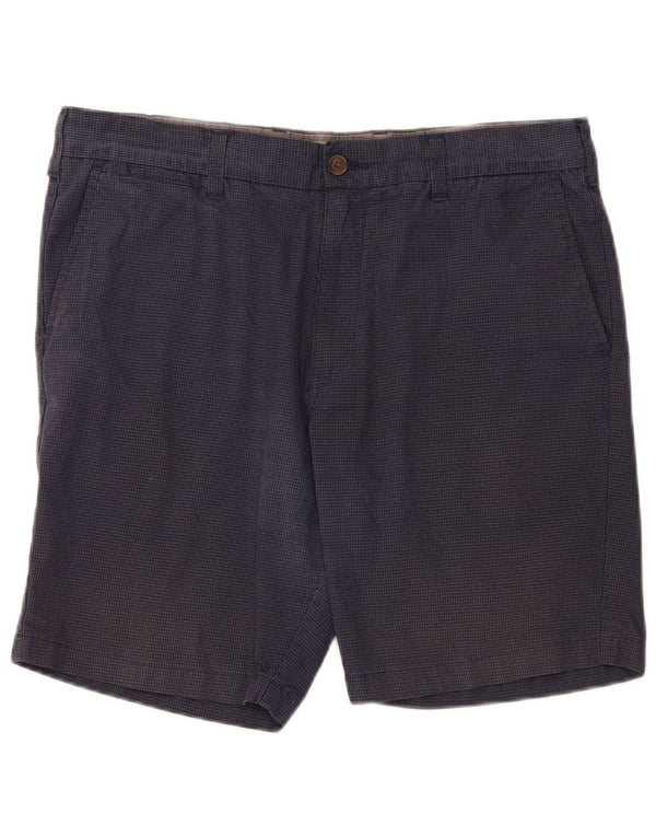 Marks & Spencer Pantalones cortos chinos para hombre W36 Large Azul marino Algodón a cuadros