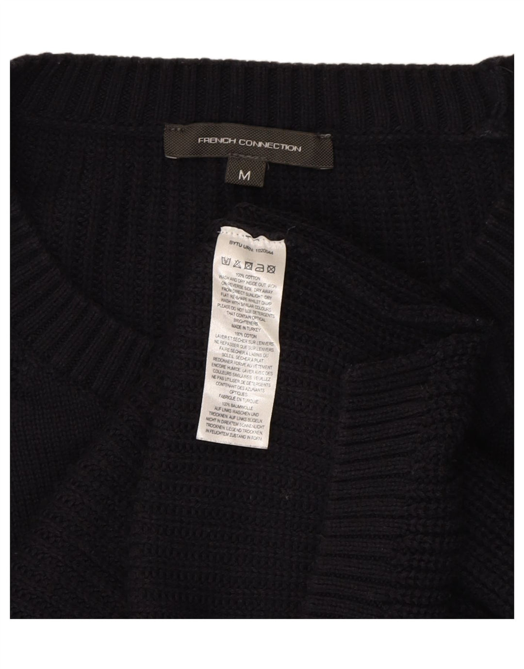 FRENCH CONNECTION Womens Crew Neck Jumper Sweater UK 14 Medium Navy Blue Vintage French Connection and Second-Hand French Connection from Messina Hembry 