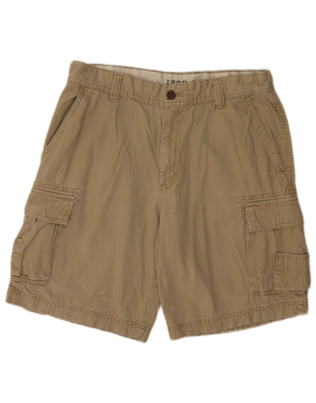 IZOD Pantalones cortos cargo de agua salada para hombre W34 Algodón beige grande
