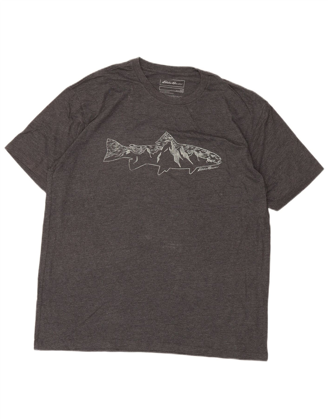 EDDIE BAUER Camiseta gráfica para hombre Top grande de algodón moteado gris